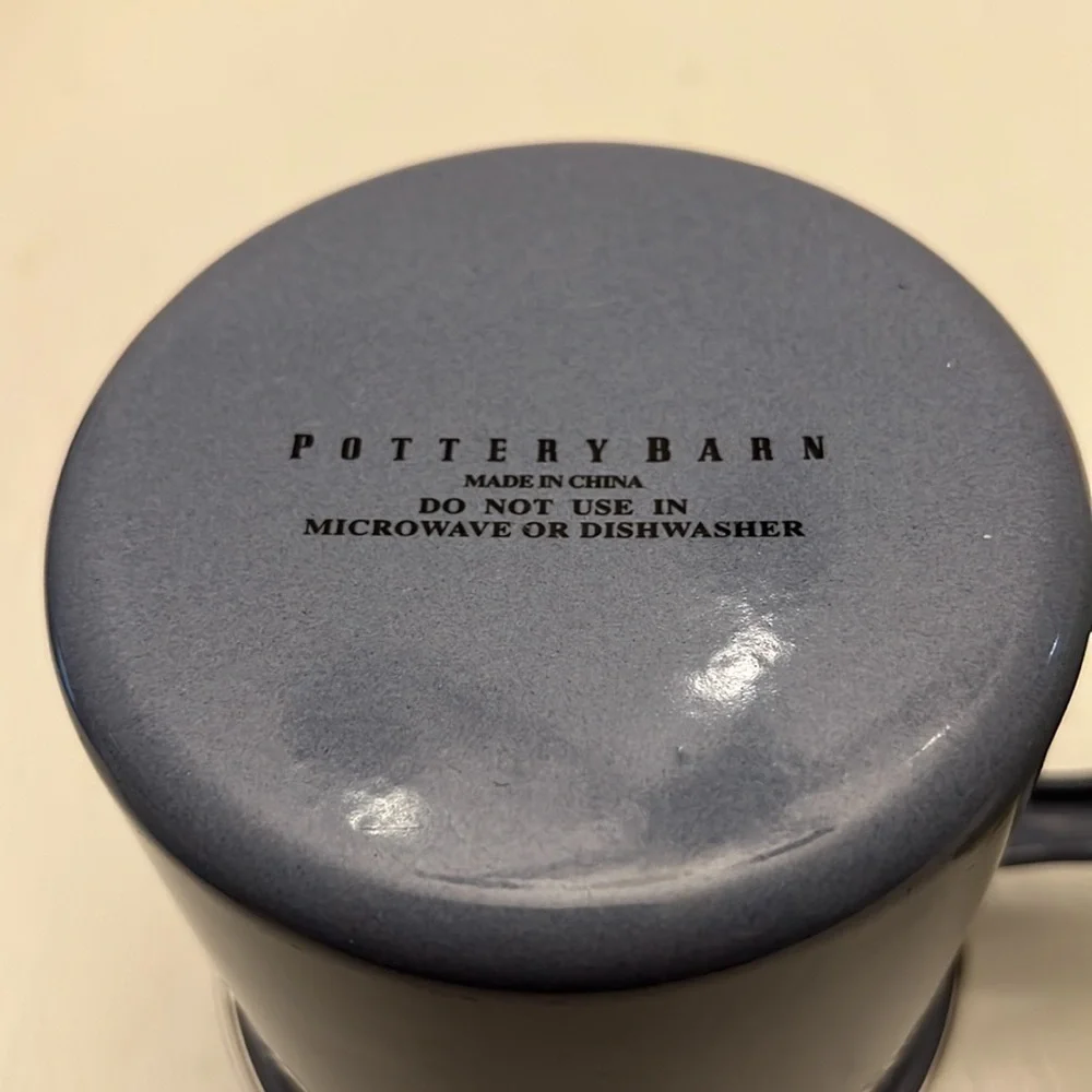 Pair of Pottery Barn Enamel Oversized Camper Mugs